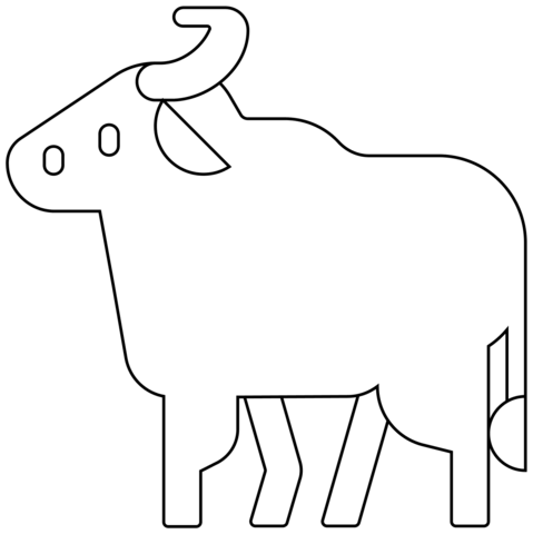 Water Buffalo Emoji Coloring Page